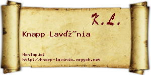 Knapp Lavínia névjegykártya