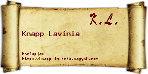 Knapp Lavínia névjegykártya